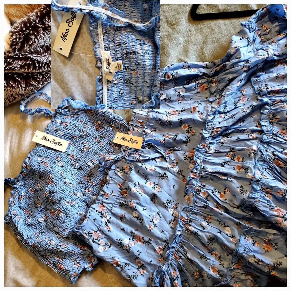 Miss selfie tube top skirt set